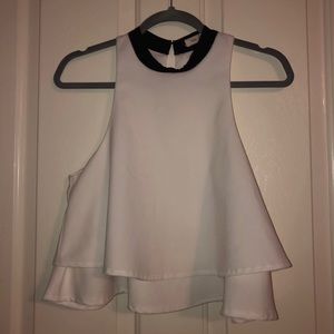 High neck crop top blouse